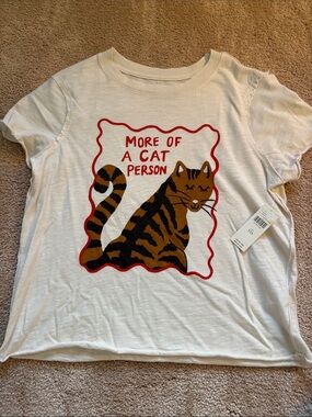 Mauve Cream Cat Graphic Tee - More of a Cat Person